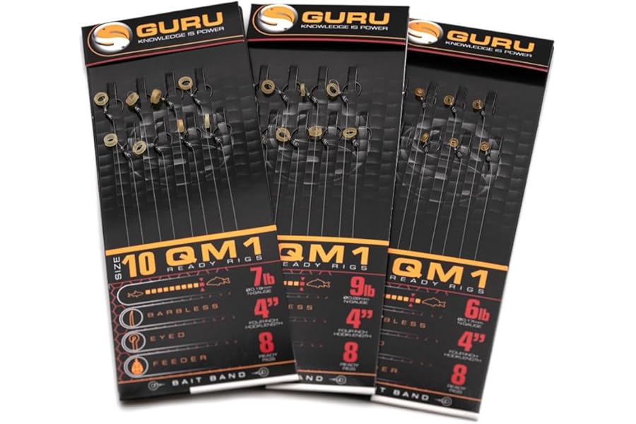 Korda Guru QM1 4" Bait Bands Hair Rigs Barbless