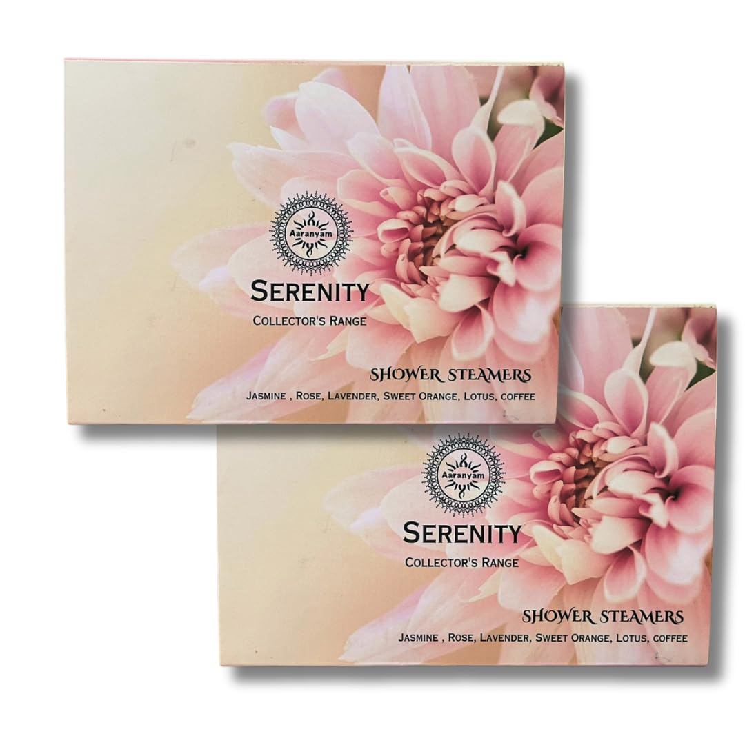 Aaranyam Serenity Aromatherapy Shower Steamers - 6 Tablets |PACK OF 2 | Shower Bombs with Essential Oils for Stress Relief, S
