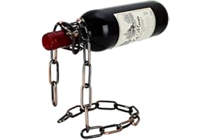 Fantes - Porte-Bouteille de vin, Chaîne Magique, en Acier Inoxydable de vin Bouteille de Vin Support Fantaisie Cadeau pour décoration de Cuisine Bronze