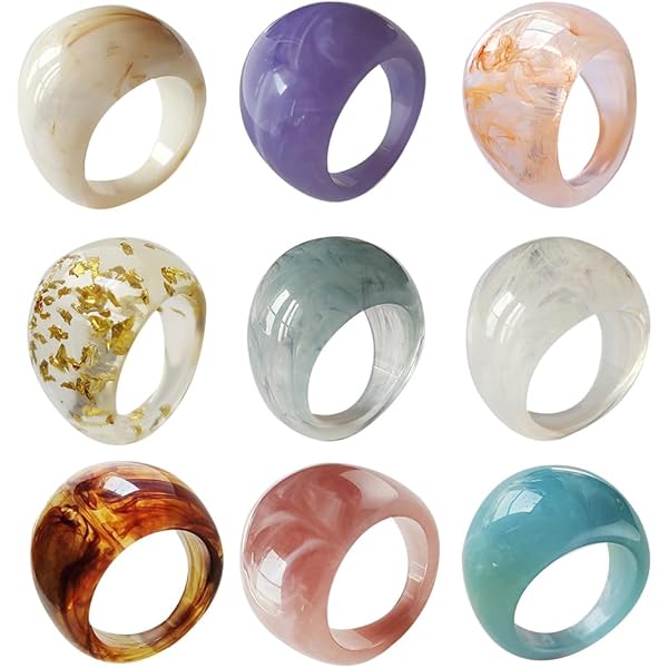 LUNIQI Lot De 10 Bagues De Mariage En Silicone Pour Femme, Fines Et