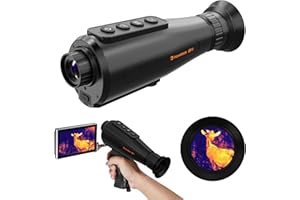 GTGUARD Tragbares Thermo-Monokular für die Jagd, 384 x 288 (AI Super Auflösung) Ai15 Nachtsicht-Monokular, 3,6 cm großes AMOLED-Display, thermische Nachtsicht mit WLAN-Hotspot/STA/Mikrofon, 12 Stunden +