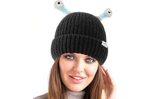 Genikeer Leuchtende Kleine Monsteraugen Mütze | Warme Winterstrickmütze | Dehnbare Weiche Strickmütze | Niedliche Leuchtende Kleine -onster Strickmütze Für Kinder Und Erwachsene