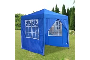 Storeinuk 2 X 2m Pop Up Gazebo Waterproof Outdoor Garden Marquee Awning Party Tent Canopy and Carry Bag for Festival Wedding(Blue)