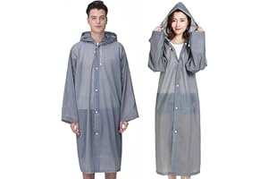 GUKOY 2 Stück Regenponcho Regenmantel Herren Damen Wasserdicht, Eva Regenbekleidung Regencape Regenjacke Regen Zubehör für Wandern Radfahren Camping und Reisen