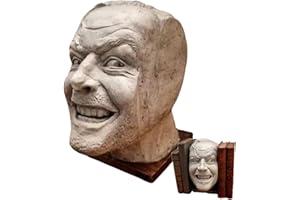 DMJUZE Figurka Johnny'ego Bookenda,Biblioteka Here's Johnny Rzeźba,Statua Shining Jack Torrance Rzeźba z żywicy Dekoracja,Biurko Ozdoba Półka na Książki,Dekoracyjne Podpórki do Książek Podpórka Bookend
