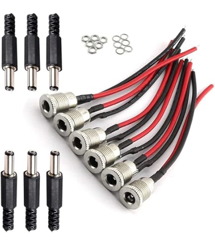 Lot De 5 Adaptateurs DC 6.0x4.0mm Mâle Vers 5.5x2.5mm Femelle – Marque Uxcell