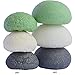 SelfTek 3 PCS Natural Green Tea and Charcoal Deep Pore Facial Cleansing and Exfoliating Beauty Sponges