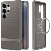 Spigen Caseology Galaxy S25 Ultra ile Uyumlu Magnet Kılıf Parallax Mag Dokulu Y&uuml;zey Tasarım Gri Kapak - ACS09055 (Spigen TR G