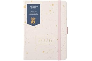 Busy B 2026 Diary - A6 Weekly Planner with To-Do Lists & Notes Pages – Compact Gold Spray Faux Leather Journal - Week-to-View Layout, 3 Pockets & Year Planner