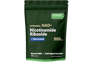 LUREBEST NAD Nicotinamid Riboside Resveratrol 900 Mg, NAD+-Ergänzung Mit Nicotinamid Riboside, Resveratrol, Quercetin – Hochreine NAD-Ergänzung (1 Stk.)