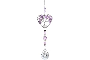 LynixTrade Crystal Suncatcher Tree of Life – Sun Catchers for Windows and Garden, Hanging Crystals Suncatcher for Garden Decor, Elegant Purple Sun Catcher Crystals Ornament
