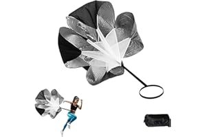 Vitesse Formation Running Parapluie Entraînement de résistance en parachute 57'' Parachute de résistance à la Vitesse résistance pour améliorer la Vitesse l'endurance la Force et l'accélération - Noir