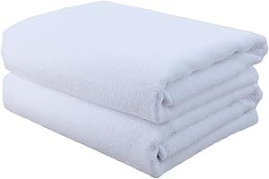 Polyte - Toalla de Microfibra antipelusa para el Cabello - Secado rápido - Profesional - 50 x 101 cm - Pack de 2 (Blanca)