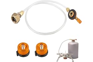 Vegena Lot de 2 adaptateurs de cartouches de gaz propane pour cuisinière à gaz extérieure, cuisinière de camping, cartouches de valve, adaptateur de réchaud de camping pour cylindre plat LPG