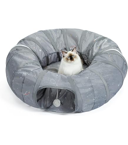 Letto Per Gatti, Grotte E Case, Giocattolo A Tunnel Rimovibile, Può Essere Utilizzato Per Letti Di Gatti O Giocattoli Per Gatti, Design Rotondo, A Ciambella, In Feltro Rigido Traspirante (M - 3
