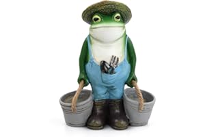 CATIME Adorno rana de granja, Rana De Resina Figuras De Animales, Resina Creativa Animales Rana Figuras Decoraciones, Miniatura Decoración DIY Estatua Resistente a la Intemperie para Exteriores Patio