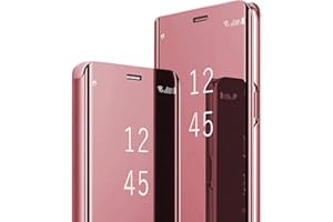 TOOBY Funda para Samsung Galaxy S9/S9 Plus Carcasa Espejo Mirror Flip Caso Ultra Delgada Protector Shock Absorbing Caja del Teléfono Translucent Window View
