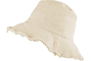INOGIH Cappello a Secchiello-Cotone Lavato Invecchiato Cappello da Sole Estivo Cappello da Pescatore a Tesa Larga Tinta Unita (Circonferenza del Cappello: 56-58 cm)