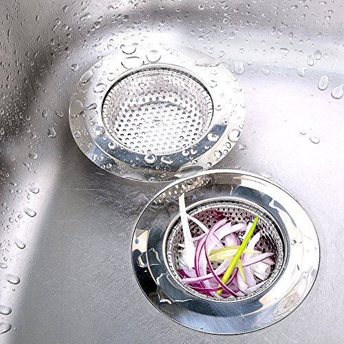 2 Abflußsieb Edelstahl Küche Spüle Sieb Drain Protectors perfekt für Küche und Badezimmer Waschbecken (72mm) - 6