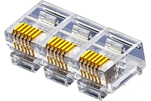 VIVOCH 100 Pcs RJ11 RJ12 6P6C Telephone Connectors, RJ11 RJ12 6P6C Telephone Modular Plugs