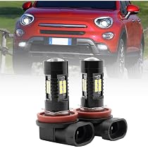 Ampoules LED DRL Pour Fiat 500X 2014+ - Blanc Xénon 6000K - P21W Ba15s - 1000lm - Facile à Installer