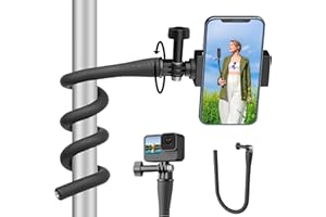 TELESIN Elastyczny uchwyt do selfie Monkey Tail Mount do GoPro Hero 13/12/11/10/9/8/7/6/5/Max/Mini Black, DJI OSMO Action, Insta360, iPhone Android Smartfony Mount Monopod, akcesoria do kamer akcji