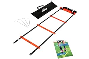meiwar Escalera de coordinación de 6 m – Juego de escalera de entrenamiento I Agility Ladder con peldaños robustos para entrenamiento de coordinación, entrenamiento de fútbol, baloncesto, Speed Ladder