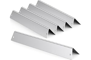 GARDENZ 44,5cm 7621 Barre Flavorizer in Acciaio Inox Piastra Diffusore, 5 Pezzi Bruciatore Copertura Accessori per Weber Genesis 300 E310 Griglie(con Comandi Frontali), Alternative Accessori per Weber