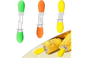 WUMZIRA 6 Piezas Pinchos para Mazorcas de Maíz, tenedores de maíz de acero inoxidable, Soporte para Mazorcas de Maíz, para Cocina, Hogar, Barbacoa, Picnic