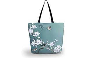 AOKSUNOVA Sac Shopping Pliable en Tissu Imprimé - Cabas Design 43 x 35 x 10 cm