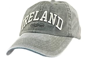 Carrolls Irish Gifts Green Baseball Cap with White Ireland Text, Design with Adjustable Strap
