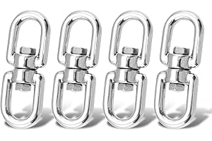 9Tong Émerillon Inoxydable Anneau d'oeil Acier Émerillons Suspendus Crochet à Oeil Émerillon à Double extrémité Connecteur de Crochet d'oeil 6mm 150kg 4pièces