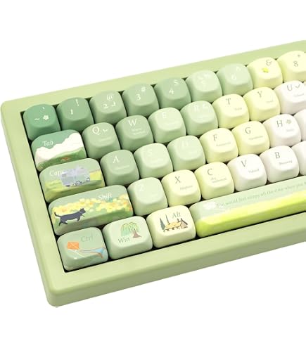 Sunzit MOA Profil Tastenkappen – 126 Tasten, PBT-Patchwork Design, Für Mechanische Tastaturen