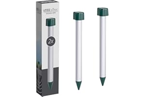 VOSS.sonic MoleEx 800 Maulwurfvertreiber Maulwurfabwehr Maulwurfschreck Wühlmausvertreiber Wühlmausschreck Tiervertreiber Schädlingsbekämpfung, Garten Hof Rasen Golfplatz