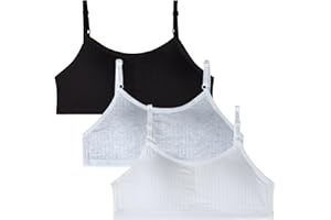 EDS Service Teen Girls Bra, Adjustable Crop Top Bra Should Strap, Kids Training Bra with Removable Pad for Age 10-15 Years Pack of 3 M