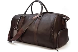 NEWSBIRDS Reisetaschen Herren echt Leder Weekender Tasche Großen Kapazität Reisetasche Unisex Vintage Handgepäck Bag Overnight Weekend Bag