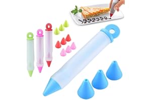 TOULIFLY Douille Patisserie,Stylo à Ecrire en Silicone,4pcs Douille Patisserie en Silicone,Poche a Douille Reutilisable,Poches à Seringue GâTeau,