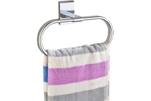 Flybath Porte-Serviette Ovale en Laiton Support-Chiffon Massif Chrome Poli pour Salle de Bain Cuisine Anneaux-Serviettes Mural Accessoires