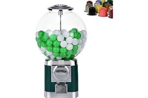 DOJOEUU Kapselautomat, Kaugummiautomat, Münzfrei, Kaugummiautomat für 3,2 cm große Kugeln, Kaffeekapsel-Aufbewahrungsautomat für Zuhause, Spielwarengeschäfte(Green)