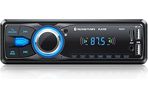Wistrue Radio Coche Bluetooth, Autoradio Coche Bluetooth Pantalla1 DIN Radio Bluetooth 5.0 Manos LibresFM Radio con 2USB/AUX/Control Remoto MP3 Player