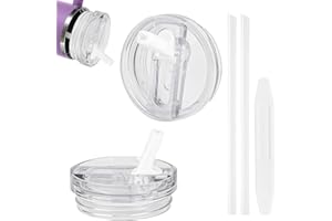 LUTHANDO Stanley Cup pokrywka zabezpieczona przed wyciekiem, 2 sztuki, zamiennik do 40 oz, zdejmowana z 2 słomkami do picia, 1 narzędzie do demontażu