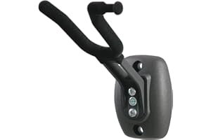 K&M 16580 Violinen-Wandhalter Schwarz - starre Gabel mit Bogenhalter und Filzbezug - für Geige und Bratsche