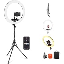 DIGIPOWER 11 inch ringlamp, in hoogte verstelbaar (58-168 cm), 3 verlichtingsmodi, 10 helderheidsniveaus, telefoonhouder (iOS/Android), voor make-up, YouTube, TikTok en vlogging DIGIPOWER 11 inch ringlamp, in hoogte verstelbaar (58-168 cm), 3 verlichtingsmodi, 10 helderheidsniveaus, telefoonhouder (iOS/Android), voor make-up, YouTube, TikTok en vlogging