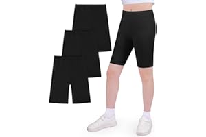 JOCMIC Girls Cycling Cotton Breathable and Safety Shorts for Summer Sports Gym Dance 3 Pack 5-12 Years