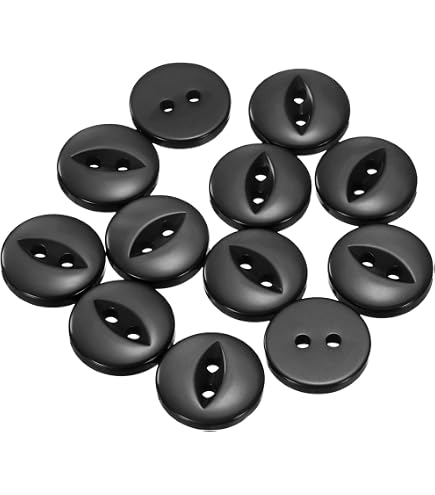 30 Runde Harzknöpfe Schwarz, 23 Mm, 2-Loch, Zum Annähen An Jacken, Mäntel & Für Bastelprojekte
