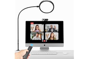 Vatato Key Light - Professionelle LED Videolicht Schreibtischlampe in 1200 Lumen zum Streamen, TikTok, Zoom, Videokonferenzen, Home Office, Remote-Steuerung, natürliche Farbe/Temperatur einstellbar