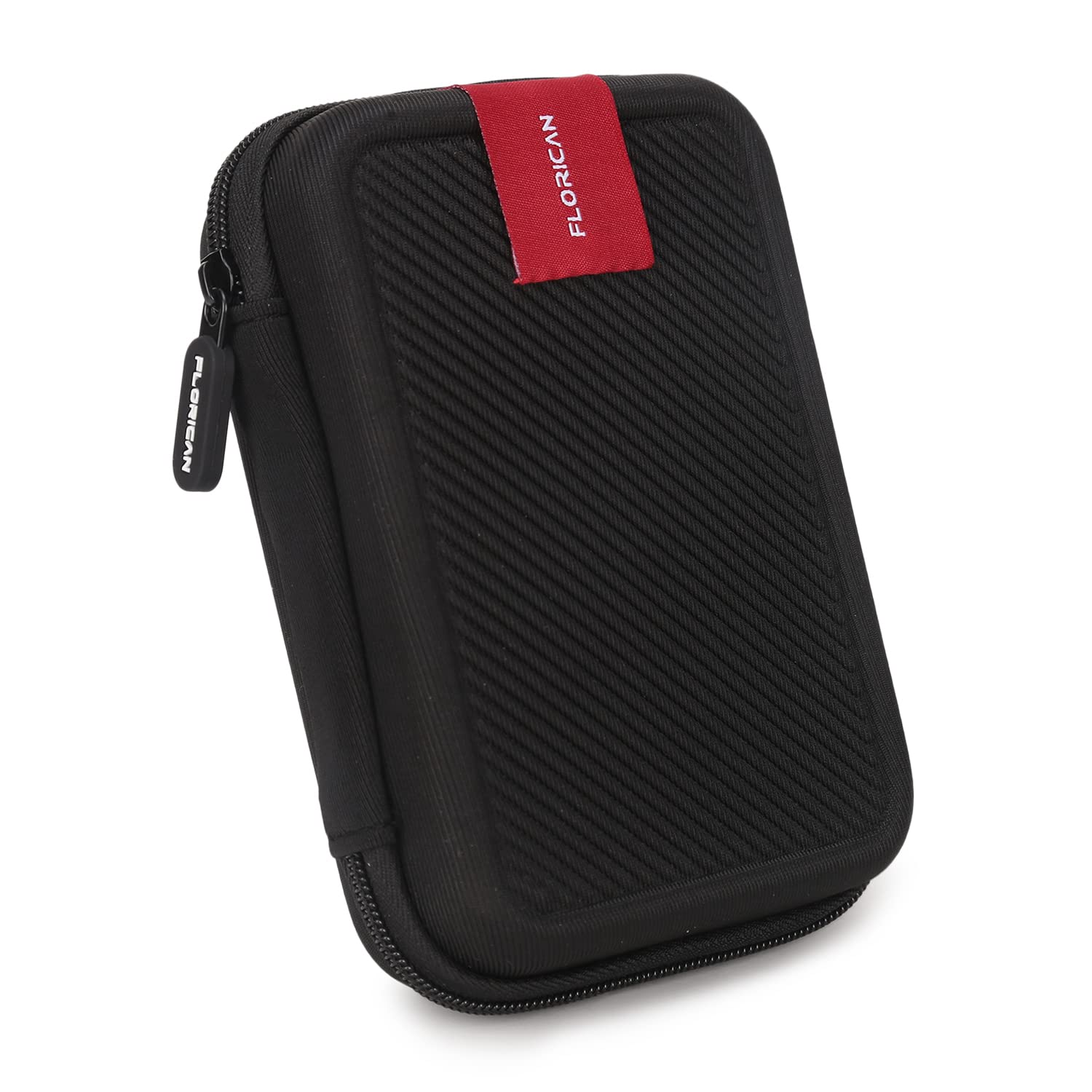 FLORICAN External Hard Drive Case Shell 2.5-Inch Hard Drive Portable Storage Organizer Bag for Earphone USB Cable Mobile Char