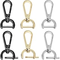 4 Ganci Girevoli Con Moschettone - 38mm, Nero, Con Cacciavite, Per Borse, Portachiavi, Fai-da-te - Foto 11