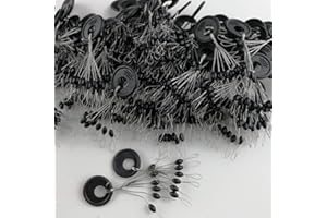 Egurs 100 Stück 6-in-1 Gummistopper Schwimmer Angeln Schnurstopper Fishing Bobber Float Kautschuk Stopper M (Gelb)