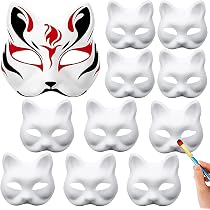 Wenrou 10 Pièces Masque Pour Chat, Masque Therian, Masque De Chat ...